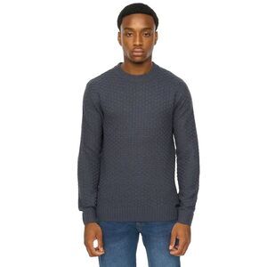 Duck and Cover Mens Matera Textured Knitted Sweater / Navy